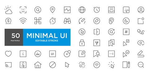Fototapeta na wymiar Mega set of ui ux icons, user interface icon set collection