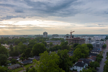 Fototapeta na wymiar Aerial view of Montgomery, Alabama at sunset in May 2023