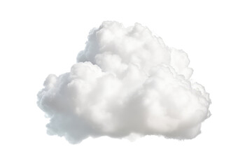 Cloud isolated on transparent background, single white cloud PNG. Generative AI