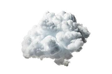 Cloud isolated on transparent background, single white cloud PNG. Generative AI