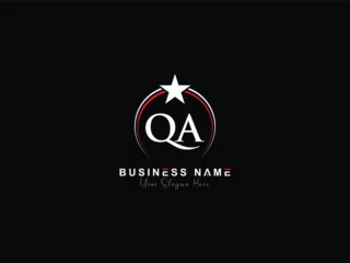 Fotobehang QA, q&a qa Luxury Letter Logo and Star Design For Your Business © VectorBoss1