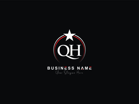 QH, q&h qh Luxury Letter Logo and Star Design For Your Business