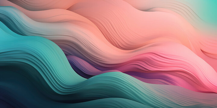 Gentle Pastel Waves: Abstract Wallpaper for a Calming Atmosphere. Generated AI © Fernando