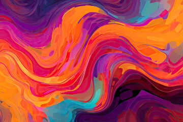 Obraz premium A vibrant and fluid wave design in an abstract background. Generative AI
