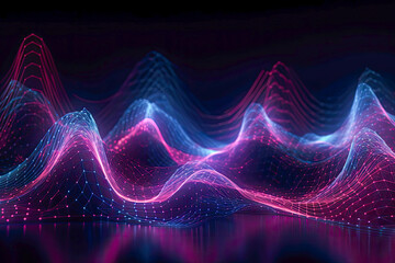 A vibrant and fluid spectrum wave on a dark background. Generative AI
