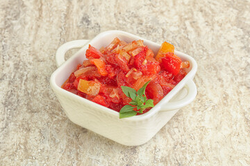 Hungary vegetarian Lecho with vegetables