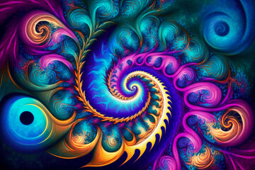 Fototapeta premium A vibrant and abstract spiral design. Generative AI