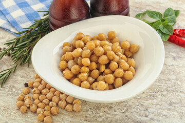 Boiled chickpea in the bowl