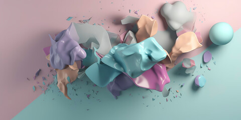 Pastel-Colored Abstract Wallpaper: A Harmonious Blend of Colors. Generated AI