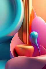 Texture and soft shapes, abstract minimalism. Generated AI