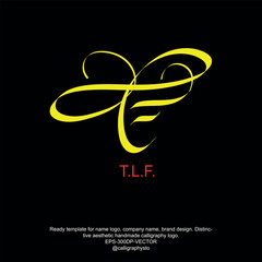 T.L.F. Letter Logo Design. Creative Modern Letters icon vector	