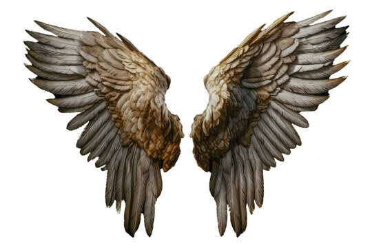 A black wings on a transparent background. Generative AI