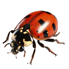 A ladybug on a black background with transparent background. Generative AI