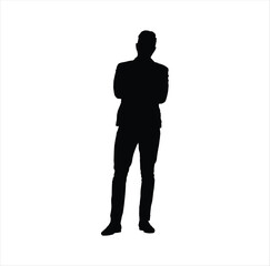 One standing person silhouette vector art work.