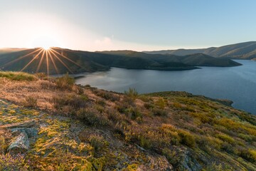 sunset over the lake