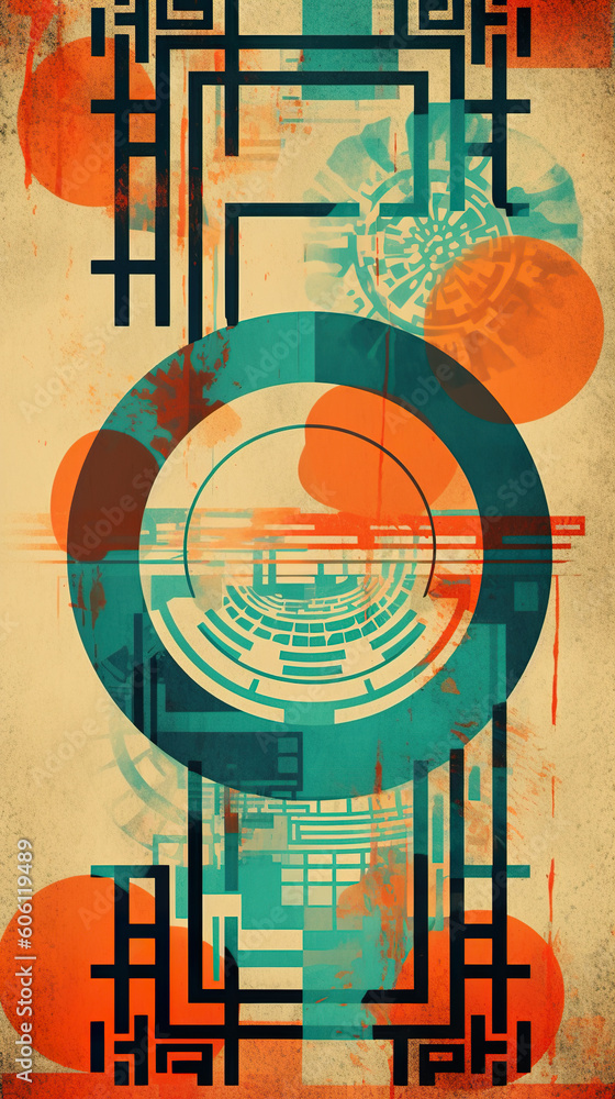 Poster a poster with a circular design on it. generative ai.