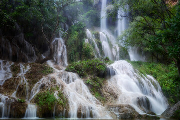 Fototapeta na wymiar Erawan Waterfall Kanchanaburi Thailand