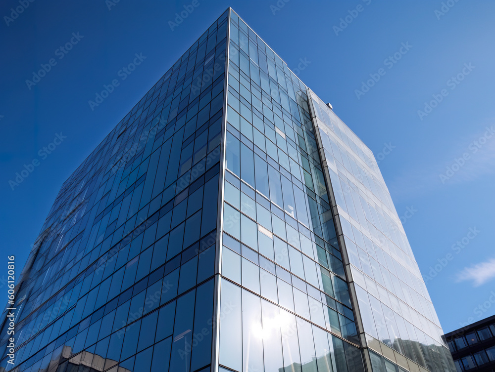 Aufkleber a very tall building with a lot of windows. ai generative image