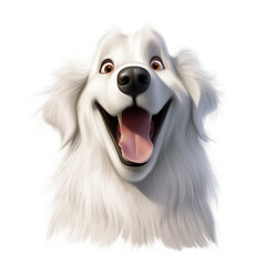Cute Great Pyrenees dog - Cartoon illustration - Generative AI, AI generated