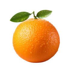 orange with leaf isolated created with Generative AI