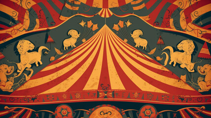 Circus background vintage created using generative AI tools