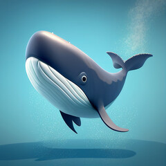 Ilustração de uma baleia no oceano
