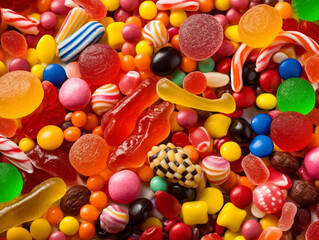Fototapeta na wymiar Colorful candy background created using generative AI tools