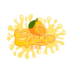 fresh orange juice logo design, fresh orange fruit concept. Juice drink company icon, fruits, drink label