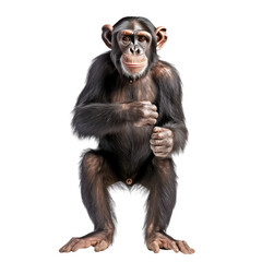 Chimpanzee on a transparant background, PNG, Generative Ai