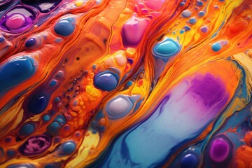 beautiful abstract background with multicolored liquid paint, ai tools generated image