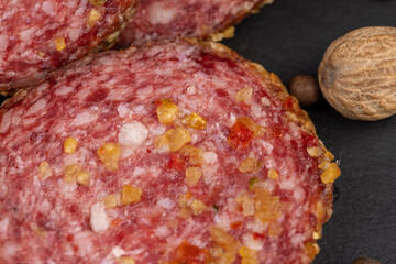 salami made of high-quality meat with spices and garlic