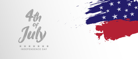 4th of July. United States Independence day design. USA country American federal patriotic holiday designs for greeting cards or banners.