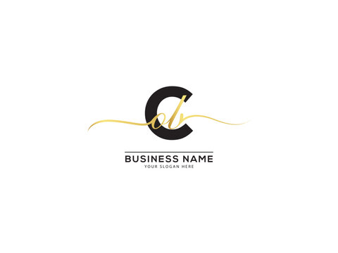 Stylish Luxury COB Signature Letter, Calligraphic Ocb Logo Design For Company