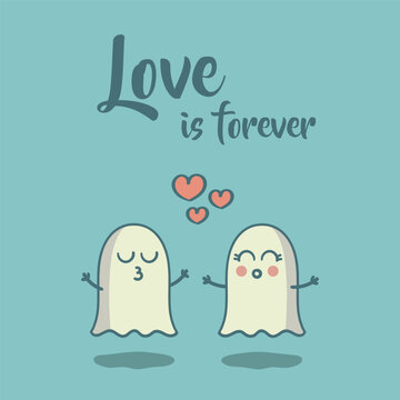 Cute Ghosts Love Is Forever Card
