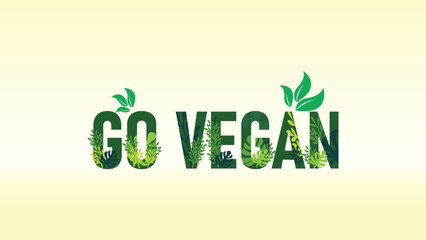 Go Vegan Slogan Illustration 