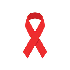 Aids Red Ribbon Icon, Vector Illustration