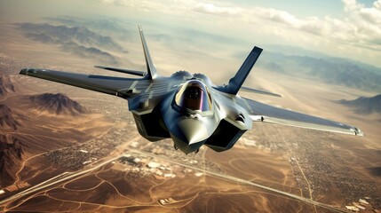 Lockheed Martin F-35 Lightning II. Generative AI - obrazy, fototapety, plakaty