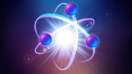 Dynamic Atom Light Concept, Isolated And Easy To Edit. Vector Illustration