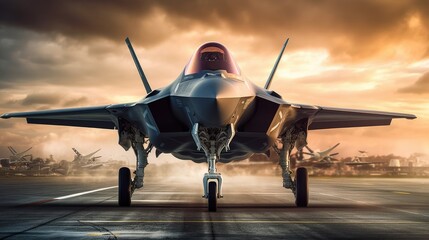 Fototapeta premium Lockheed Martin F-35 Lightning II. Generative AI