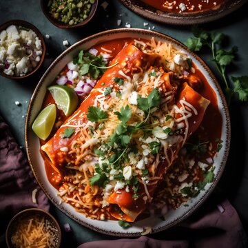 Colorful and Spicy Mexican Enchiladas