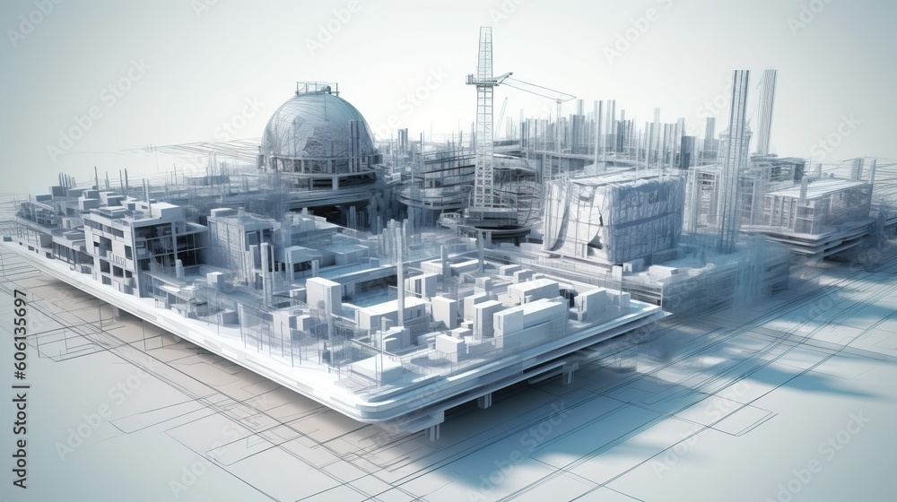 Poster architecture using bim technology, generative ai