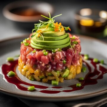 Tuna Tartare with Avocado and Soy Sauce