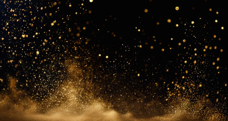 Gold Glitter Particles Background,