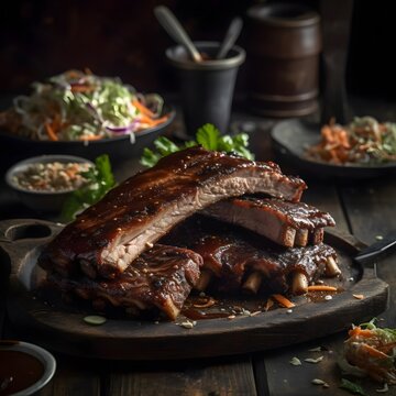 A Photo of Smoky and Tangy Texas-Style Barbecue Ribs