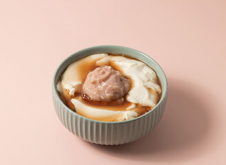 Taro Beancurd soup served in bowl isolated on background top view of taiwan food