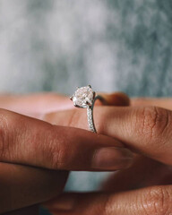 diamond ring on finger luxury