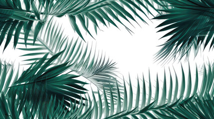 Fototapeta na wymiar Palm green leaves tropical pattern, leaves in the forest. generative ai, generative, ai