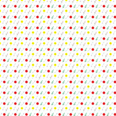 Seamless repeatable floral pattern of pastel scattered flowers on white background. stock illustration