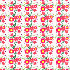 Floral pattern. Pretty flowers on white background. Printing with small colorful flowers. Ditsy print. Seamless vector texture. Spring bouquet.