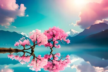 most beautiful spring background generative ai technology